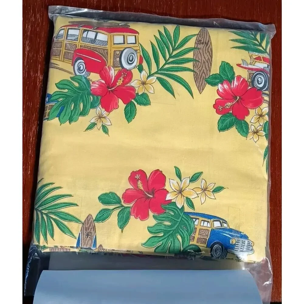 Contessa Balloon Valance Woodie Car Yellow Tropical Floral Curtain Tiki 72